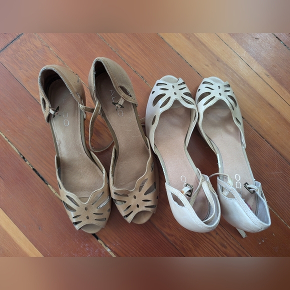 Two pairs of Aldo d'orsay shoes with retro cutouts - Picture 2 of 2